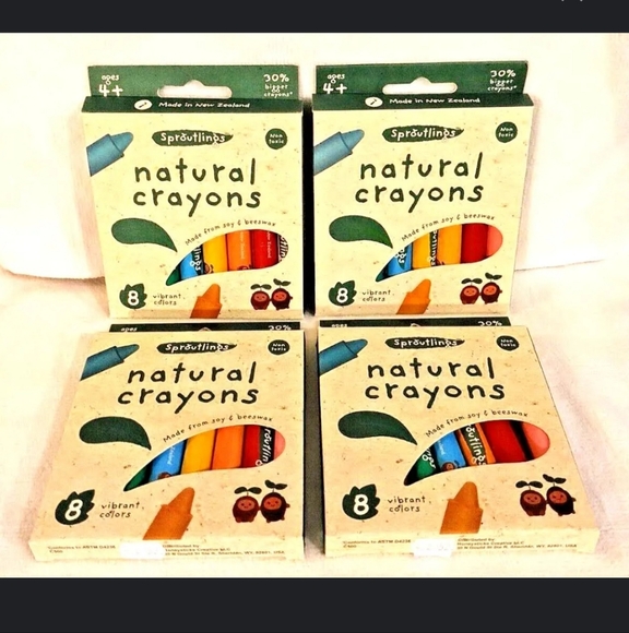 Sproutlings Natural Soy & Beeswax Crayons 8 Piece Count Multicolor Vibrant NEW - Picture 5 of 11